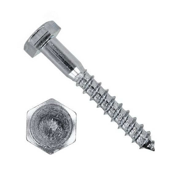 Шуруп DIN571 10х100 сантехнический оцинкованный 4шт Крепдил 5322168-4