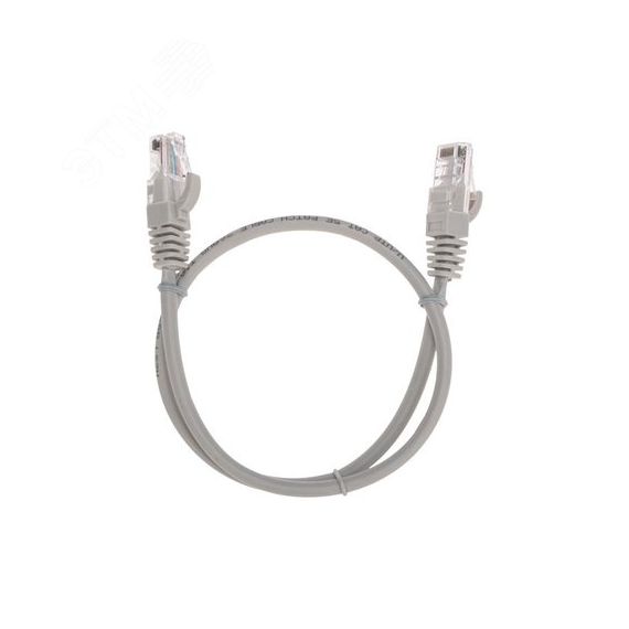 Патч-корд U/UTP, CAT 5e, RJ45-RJ45, 26AWG, LSZH, серый, 0,5м, REXANT 02-0100-05