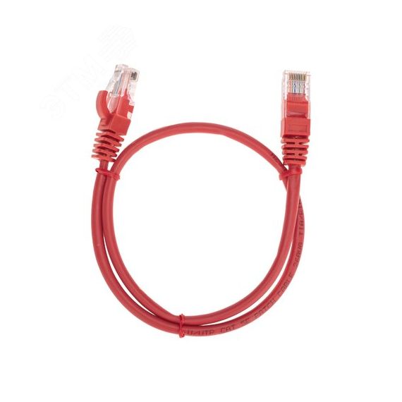 Патч-корд U/UTP, CAT 5e, RJ45-RJ45, 26AWG, LSZH, красный, 0,5м, REXANT 02-0103-05
