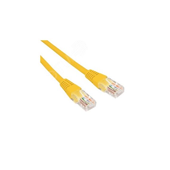 Патч-корд U/UTP, CAT 5e, RJ45-RJ45, 26AWG, LSZH, желтый, 0,5м, REXANT 02-0105-05