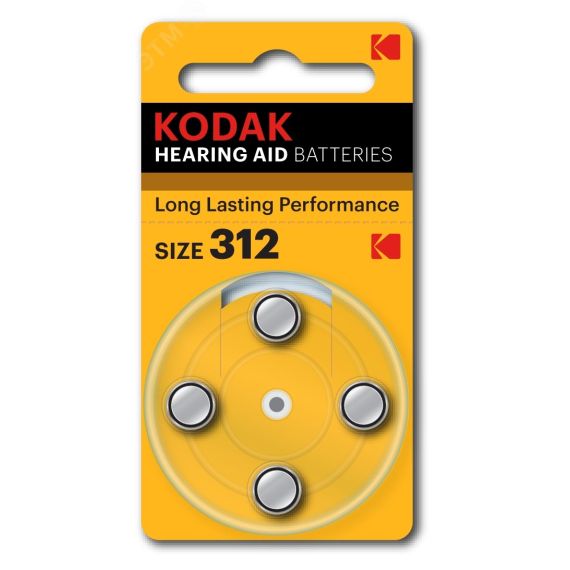 Батарейка ZA312-4BL [KZA312-4] MAX Hearing Aid (40/400/32000) KODAK Б0044792