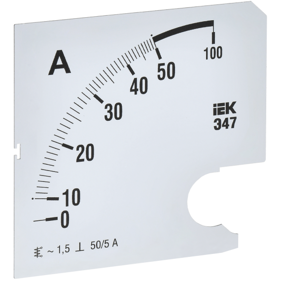 Шкала сменная для амперметра Э47 50/5А класс точности 1,5 96х96мм IEK