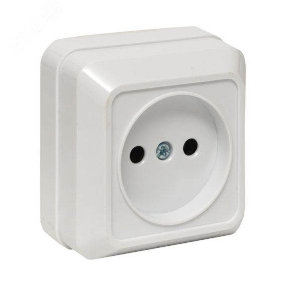 Рим Розетка 10А без заземления белая EKF ENR10-022-10