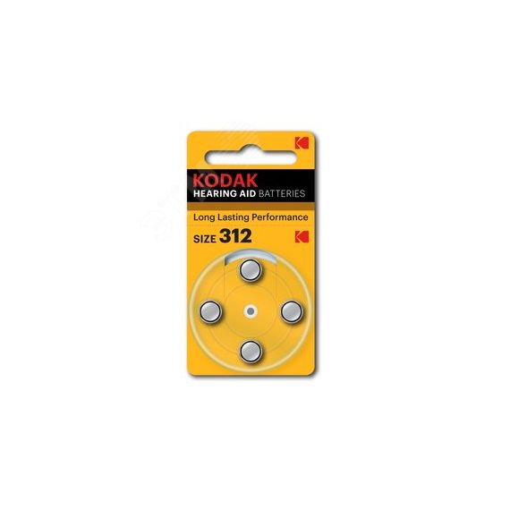 Батарейка ZA312-4BL [KZA312-4] MAX Hearing Aid (40/400/32000) KODAK Б0044792