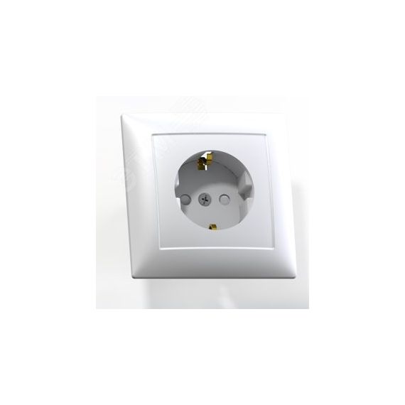 СЕЛЕНА Розетка скрытой установки одноместная с заземляющим контактом, защитной шторкой РС           16-400,белый Кунцево 8121