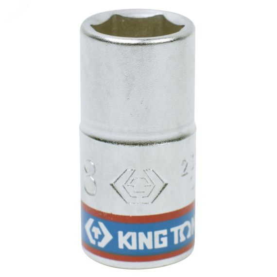 Головка торцевая стандартная шестигранная 1/4', 8 мм King Tony 233508M