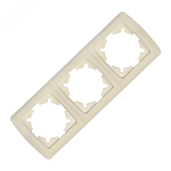 Маргарита Маргарита рамка трехместная горизонтальная  сл.кость (ivory) (еврослот) Универсал МР003Г-I