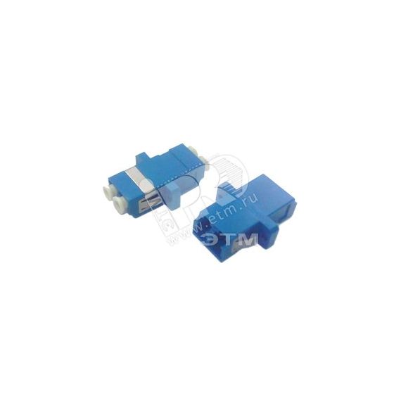 Адаптер оптический проходной LC/UPC-LC/UPC SM duplex пластиковый синий/белые колпачки Hyperline 243944