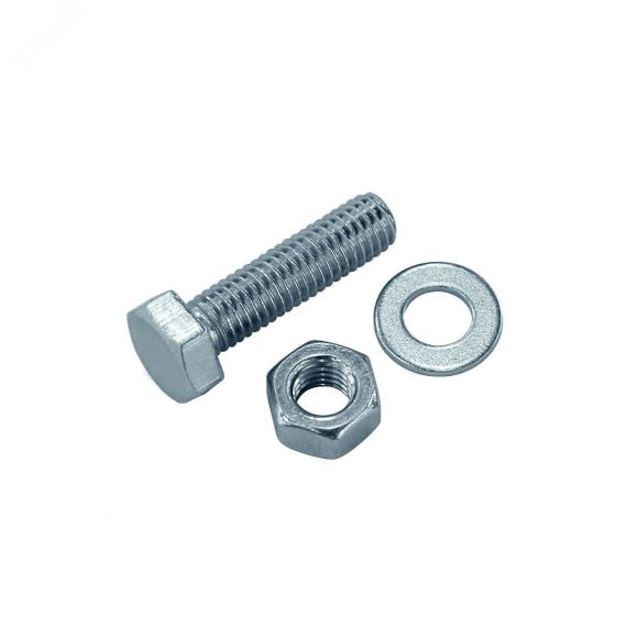 Болт DIN933 с шестигранной головкой оцинк. М12х30 + гайка + шайба (2 шт) Tech-Krep 136921