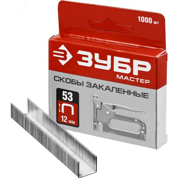 Скобы для степлера тип 53 (A/10/JT21) 12 мм, 1000 шт, калибр 23GA ЗУБР 31625-12
