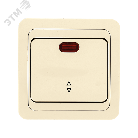 Лондон Выключатель проходной одноклавишный с индикатором 10А бежевый EKF EEV10-125-20