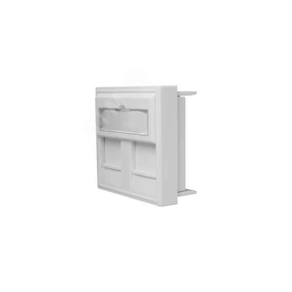 Вставка 45x45 для 2-х Keystone Jack со шторками для настенной розетки СУПР 10-0303