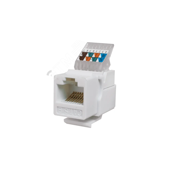 Keystone Jack 8P8C (RJ-45), UTP, Cat.5e. заделка без инструмента, белый СУПР 10-0312