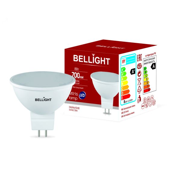 Лампа LED 8Вт 4000K 700Лм MR16 BELLIGHT 88297912