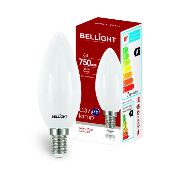 Лампа LED 8Вт 4000K 750Лм E14 Свеча BELLIGHT 88297885