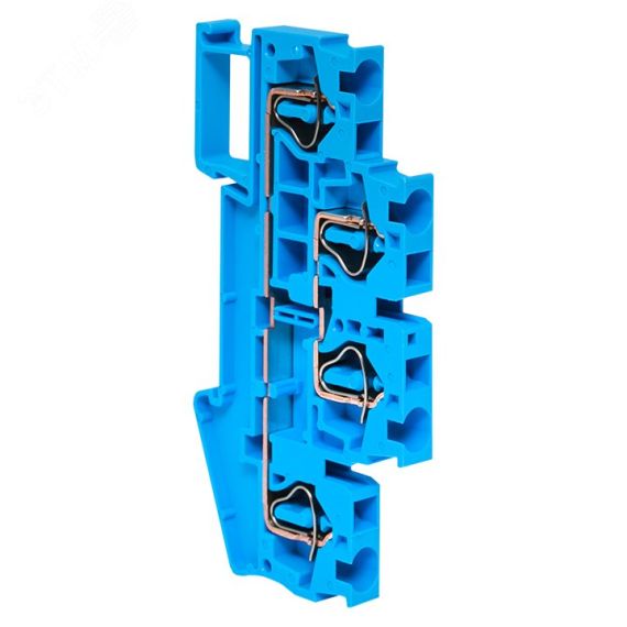 Колодка клеммная пружинная двойная JXB-ST-4 32А синяя EKF plc-jxb-st-4-4-2-blue