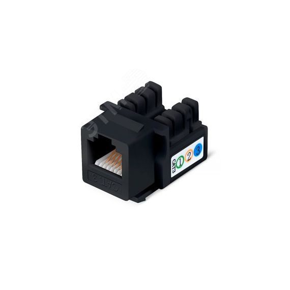 Вставка Keystone Jack, RJ-12(6P6C), угол 90 градусов, 110 IDC, черная Cabeus KJ-RJ12-90-BK