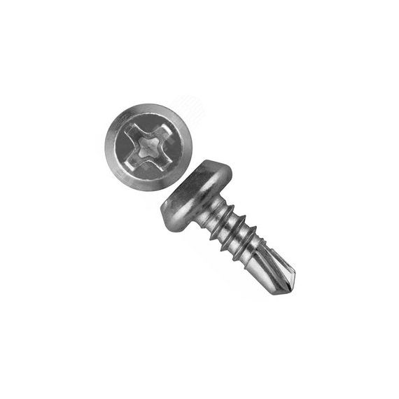 Саморез металл/металл 3.5х9.5 сверлоконечный цинк 100 шт Крепдил screw-MM-3.5x9.5s-100