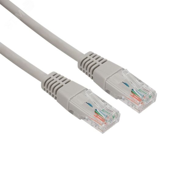 Патч-корд U/UTP. категория 5e. RJ45-RJ45. неэкранированный. LSZH серый. 1 м, REXANT 18-8002