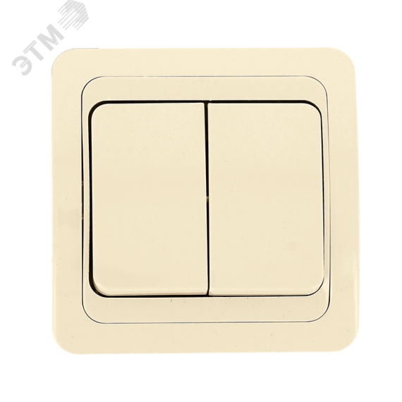 Лондон Выключатель двухклавишный 10А бежевый EKF EEV10-023-20