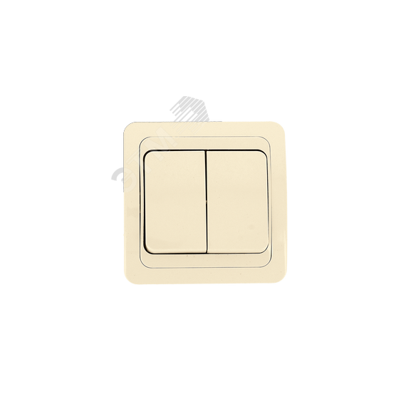 Лондон Выключатель двухклавишный 10А бежевый EKF EEV10-023-20