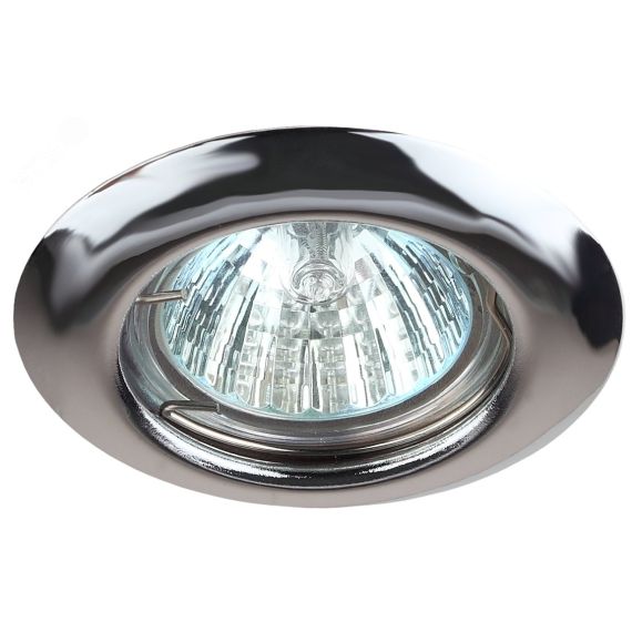 Светильник штампованный MR16,12V/220V, 50W хром ST3 CH ЭРА C0043804