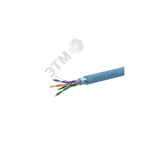 Витая пара SUPRLAN Premium F/UTP 5e 4x2x0.52 Cu PVC Project In. 305м (RUS Синий) СУПР 13-0105