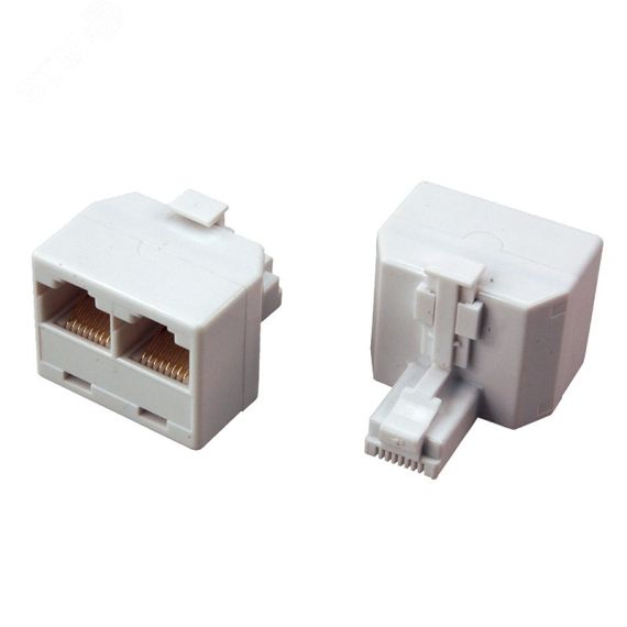 Переходник сетевой LAN. (штекер 8Р8С (Rj-45) -2 гнезда 8Р8С (Rj-45)), REXANT 06-0113-B