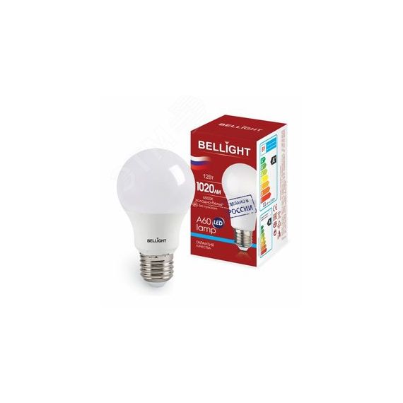 Лампа светодиодная LED 12Вт Е27 220 6500К 1020Лм BELLIGHT 88297790