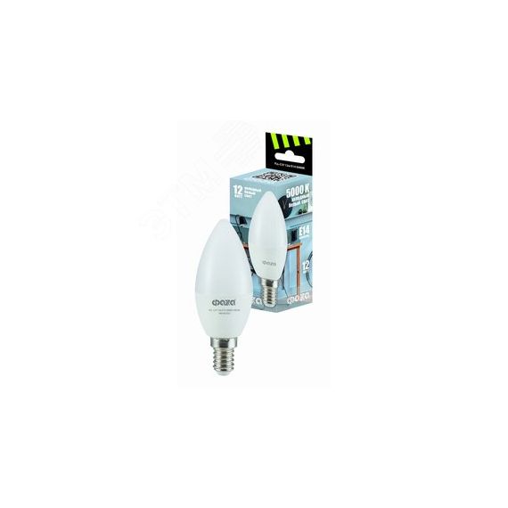 Лампа светодиодная LED 12Вт E14 5000K свеча 230/50 ФАZA 5038530
