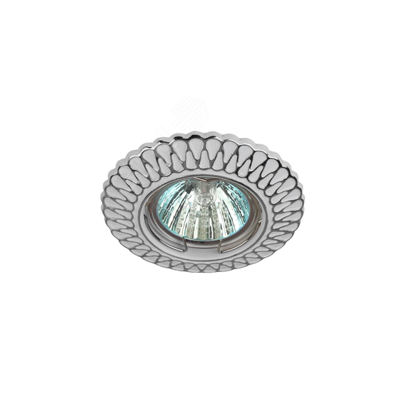 Светильник штампованный MR16 12V/220V 50W белый/хром (100/2800)ST4 CH/WH /1 ЭРА Б0046900