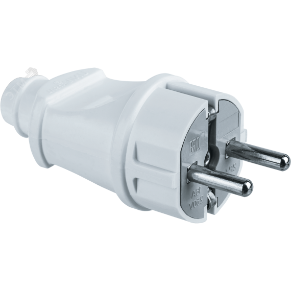 Вилка Navigator 61 359 NCA-PL02-16A-E-WH прямая с заземлением белая Navigator Group 61359