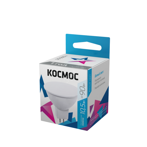 Лампа светодиодная LED 10.5W JCDR 220В GU5.3 D50x45 4500K белый 840 лм КОСМОС LkecLED10.5wJCDRC45