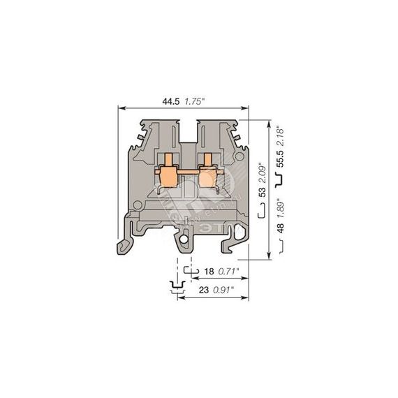 Клемма винтовая M4/6N 4 мм.кв синяя TE Connectivity ОУЭО ENT1SNA125116R0100