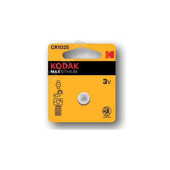 Батарейка CR1025-1BL MAX Lithium (60/240/50400) KODAK Б0029108