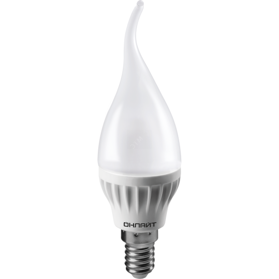 Лампа светодиодная LED 8вт E14 теплый матовая свеча на ветру ОНЛАЙТ 61197