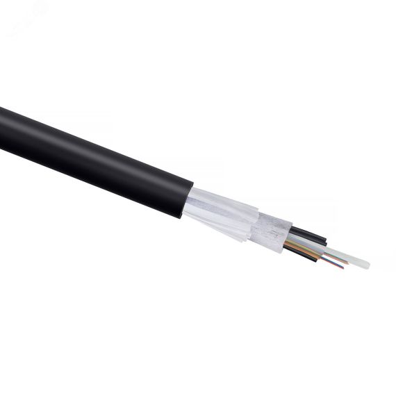 Кабель волоконно-оптический 9/125 одномодовый, 4 волокна, loose tube, подвесной, для внешней прокладки (-60C ~ +70), PE, черный Cabeus SEG-9-01x04-D-J-PE-OUT