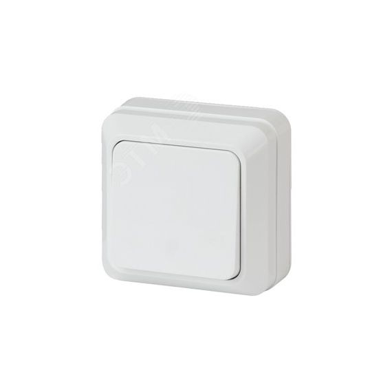 Выключатель Intro Quadro 2Э-101-01 одноклавишный 10А-250В, IP20, ОУ, без монтажной пластины, белый ЭРА Б0053899