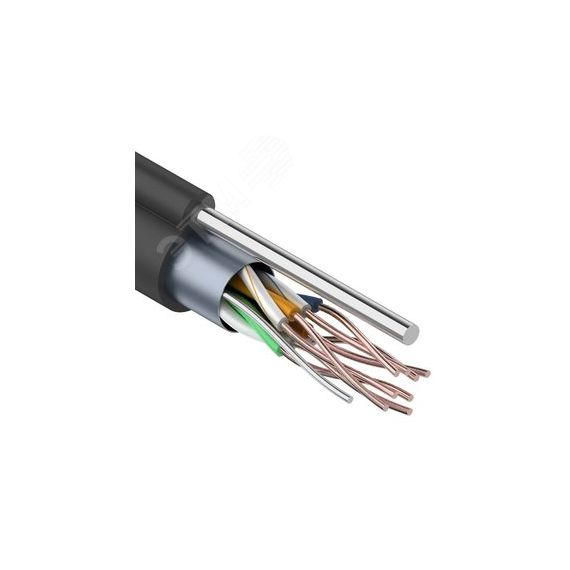 Кабель витая пара PROconnect FTP 4PR 24AWG, CAT5e, OUT + ТРОС*1 (бухта 305 м) REXANT 01-0155