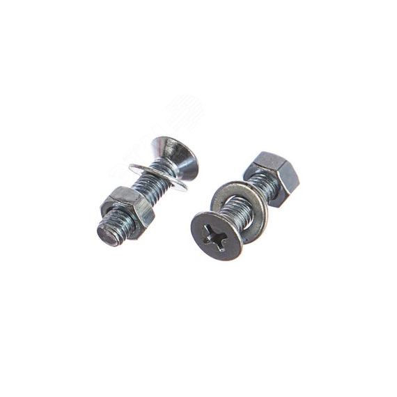 Винт DIN965 М6х20 потайная головка оцинкованный + гайка + шайба (9 шт) Tech-Krep 114065