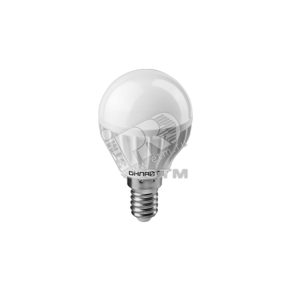 Лампа светодиодная LED 8вт E14 теплый матовый шар ОНЛАЙТ 71624