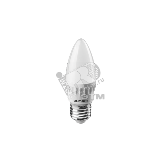Лампа светодиодная LED 8вт E27 белый матовая свеча ОНЛАЙТ 71635