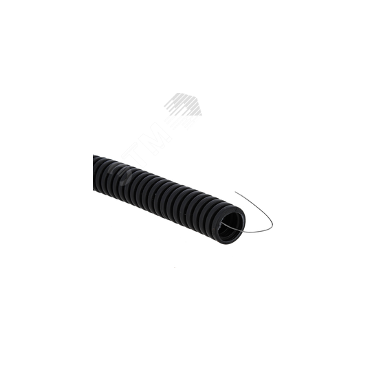 Труба гофр. ПВХ с протяжкой d32 мм (50 м) черная -Plast EKF tg-z-32-50-black