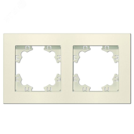 Рамка двухместная горизонтальная серия Афина слоновая кость (ivory) (еврослот) Универсал A0044-I