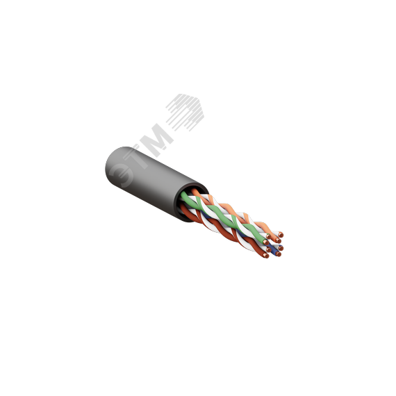 Кабель витая пара TERACOM PRO Cat.5E U/UTP 4 пары solid внешний 24AWG оболочка LDPE цвет черный (упак. 305м) EKF TRP-5EUTP-04PE-BK-OUT3