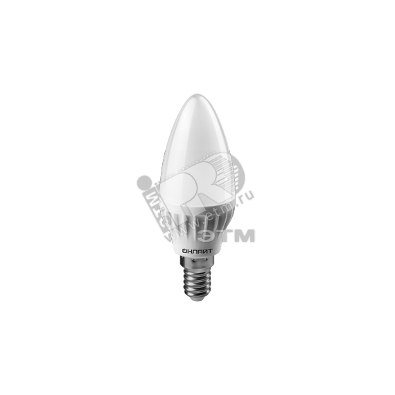 Лампа светодиодная LED 6вт E14 белый матовая свеча ОНЛАЙТ 71629