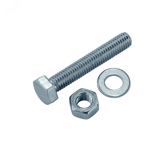 Болт DIN933 8.8 с шестигранной головкой оцинк. М8х70 + гайка + шайба (2 шт) Tech-Krep 130187