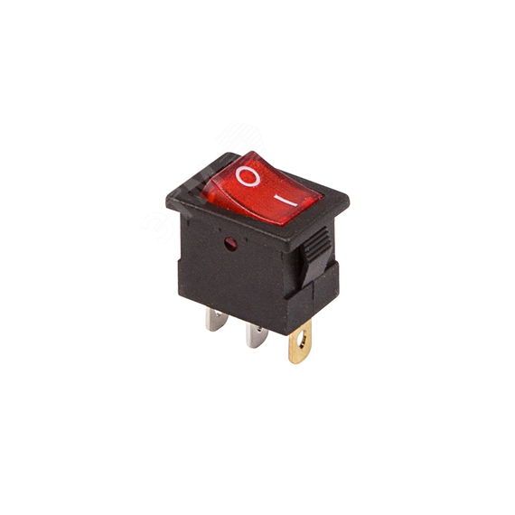 Выключатель клавишный 12V 15А (3с) ON-OFF красный с подсветкой Mini REXANT 36-2170