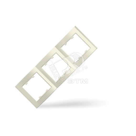 Рамка 3 поста Бриллиант вертикальная слоновая кость Универсал 7948691