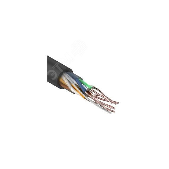 Кабель UTP 4PR 24AWG CU (медь) CAT5e PE черный OUTDOOR бухта 25 м, REXANT REXANT 01-0045-25